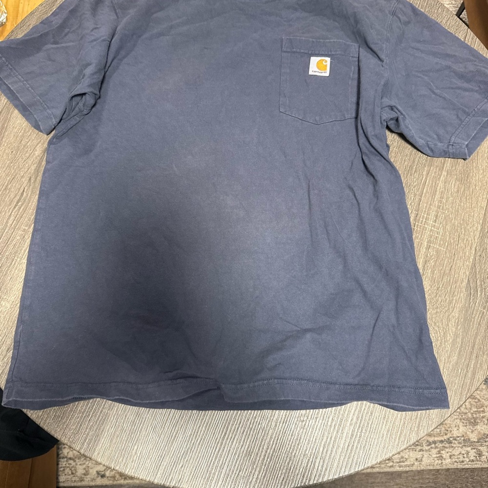 THREE Carhartt Men's Dark Gray, White and Black Short Sleeve Tee’s